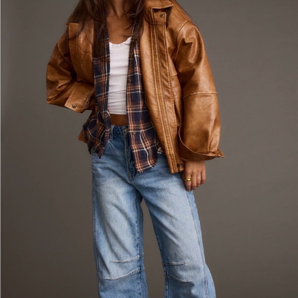 12th Tribe Brown Leather Jacket